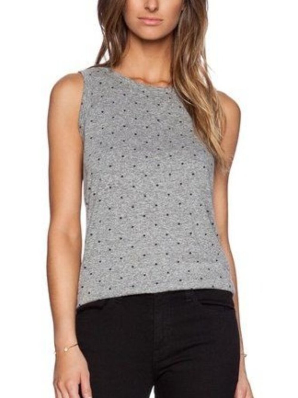 Current/Elliott The Muscle Tee Heather Grey Polka Star - S